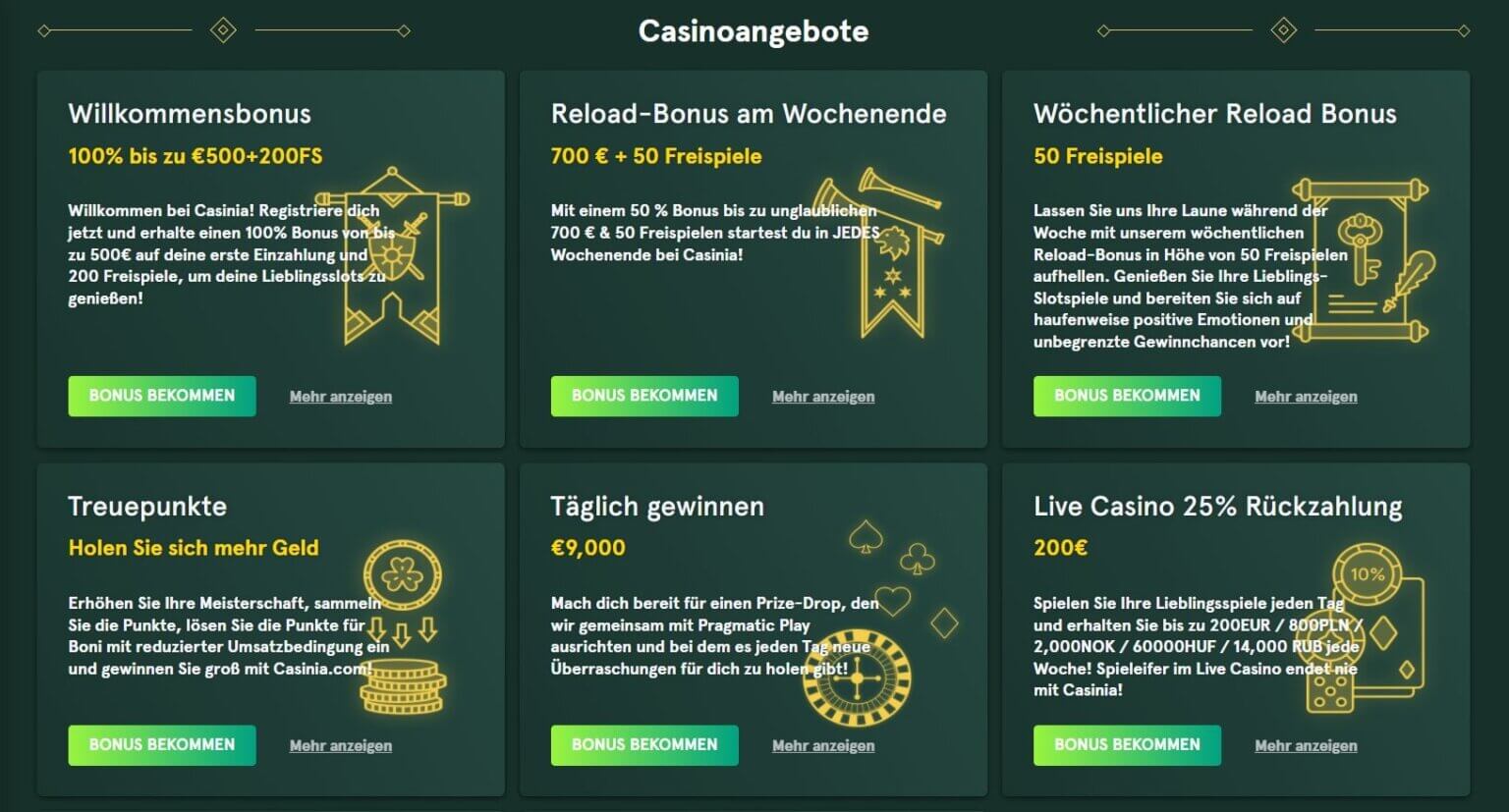 Casinia Casino Erfahrungen ☀️ Neueste Freispielboni für deutsche ...