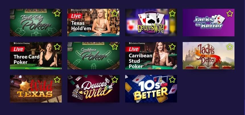 nightrush casino video poker