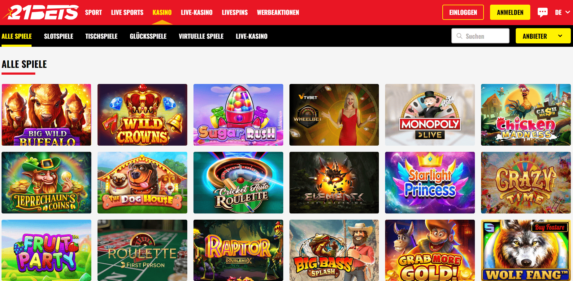21bets Casino Games