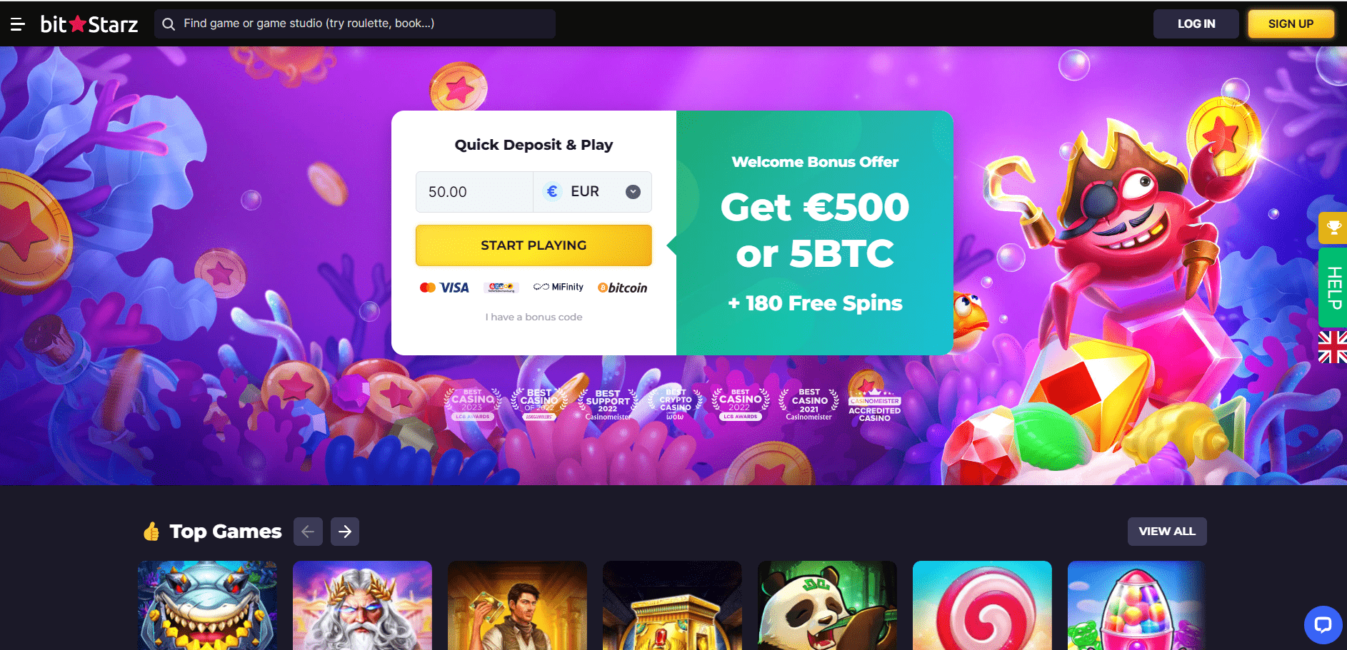 BitStarz Casino Homepage