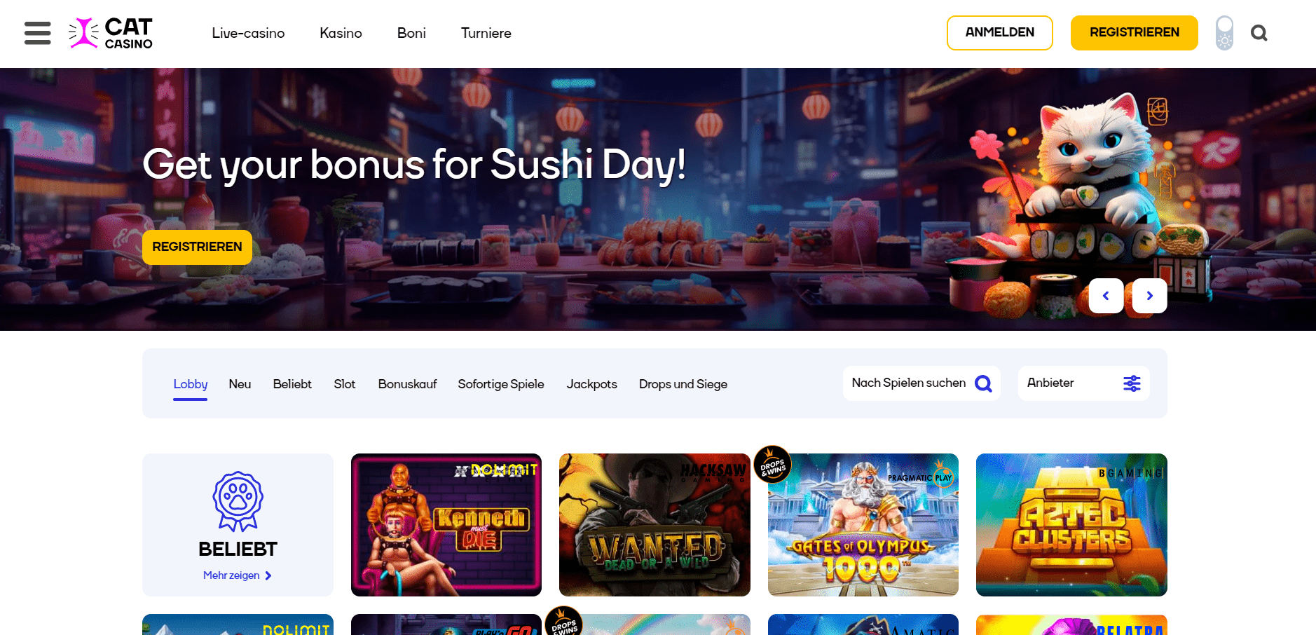 Cat Casino Homepage