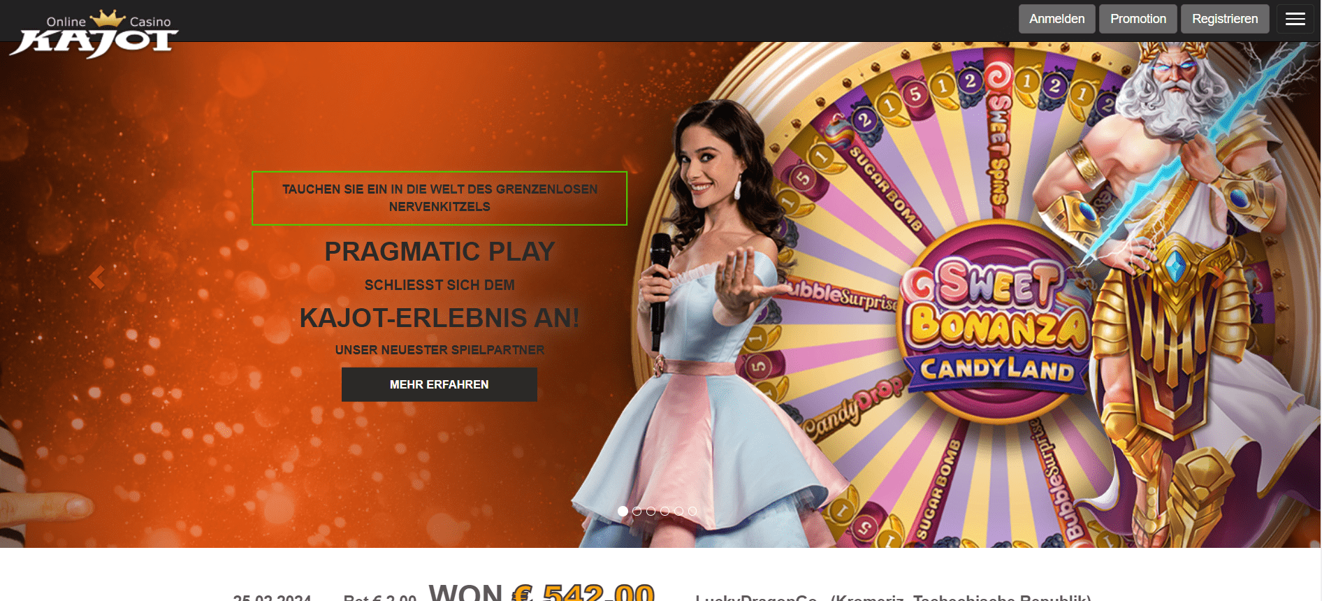 Kajot Casino Homepage