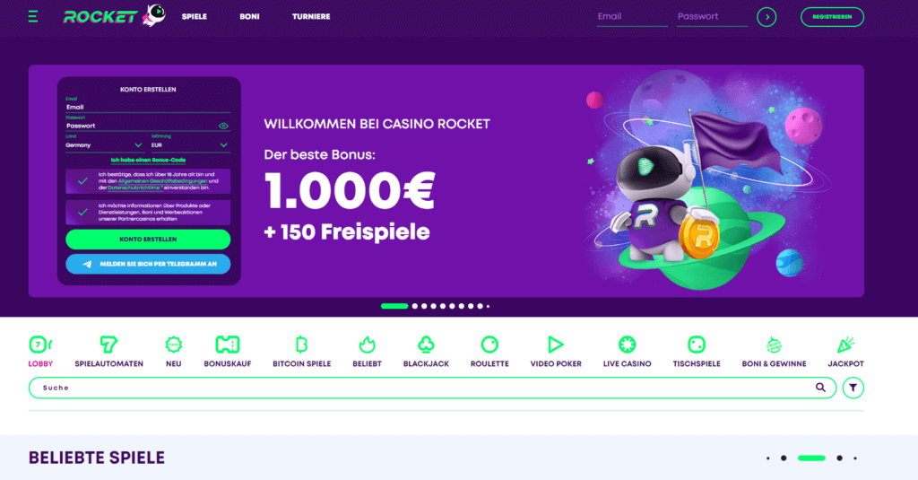 casino rocket homepage