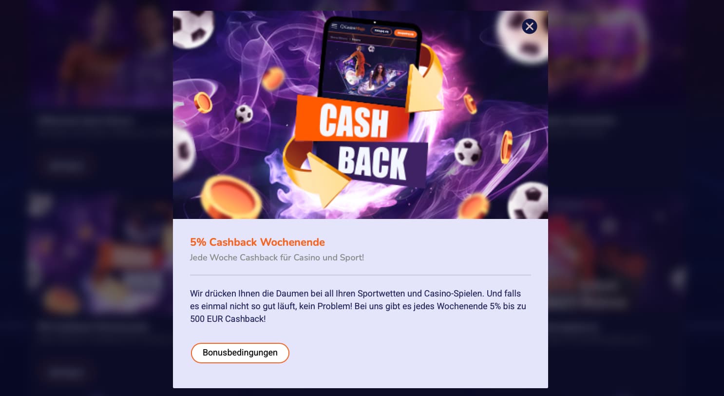 CasinoMega cashback