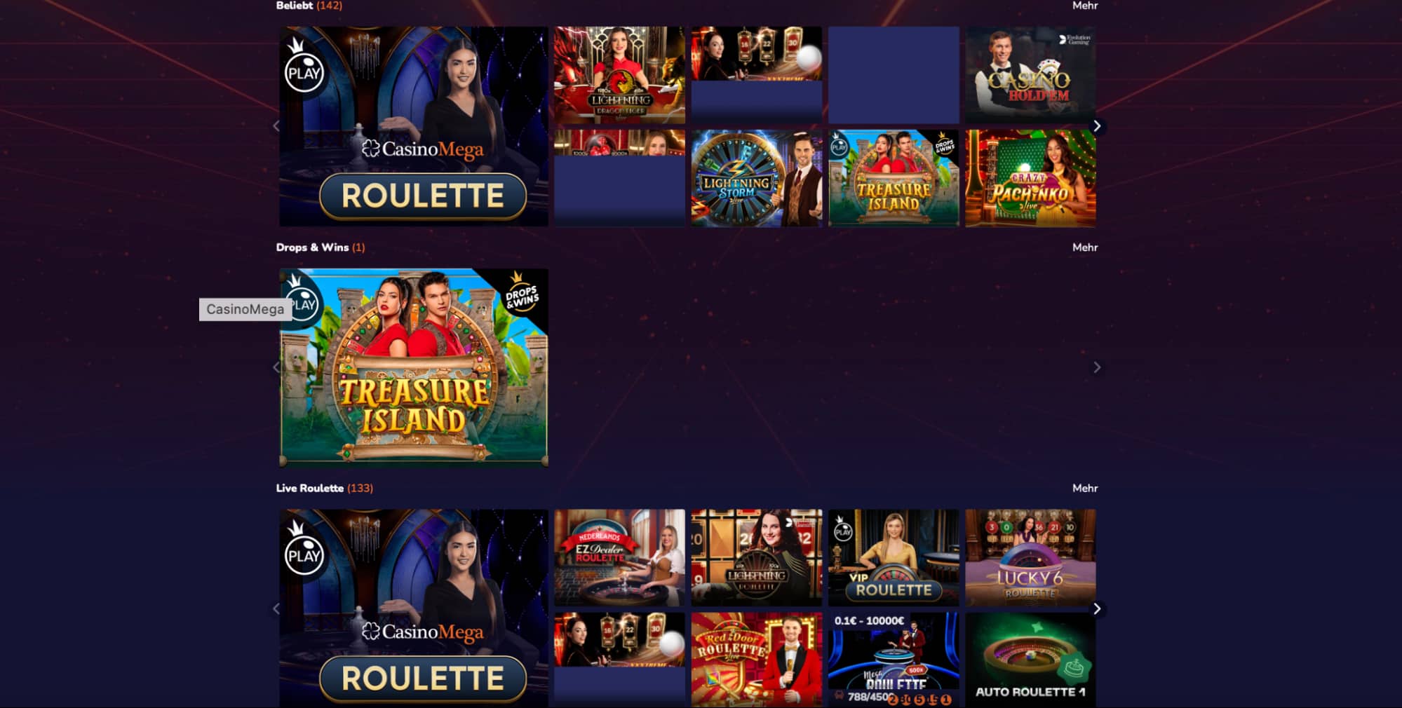 CasinoMega live casino