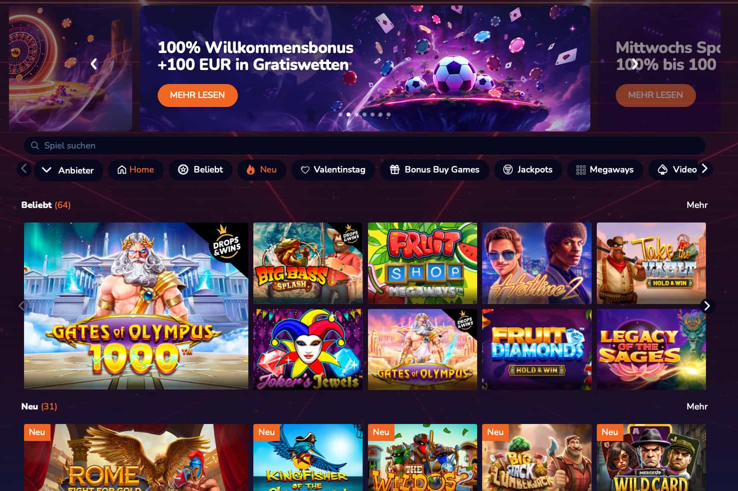 CasinoMega main page