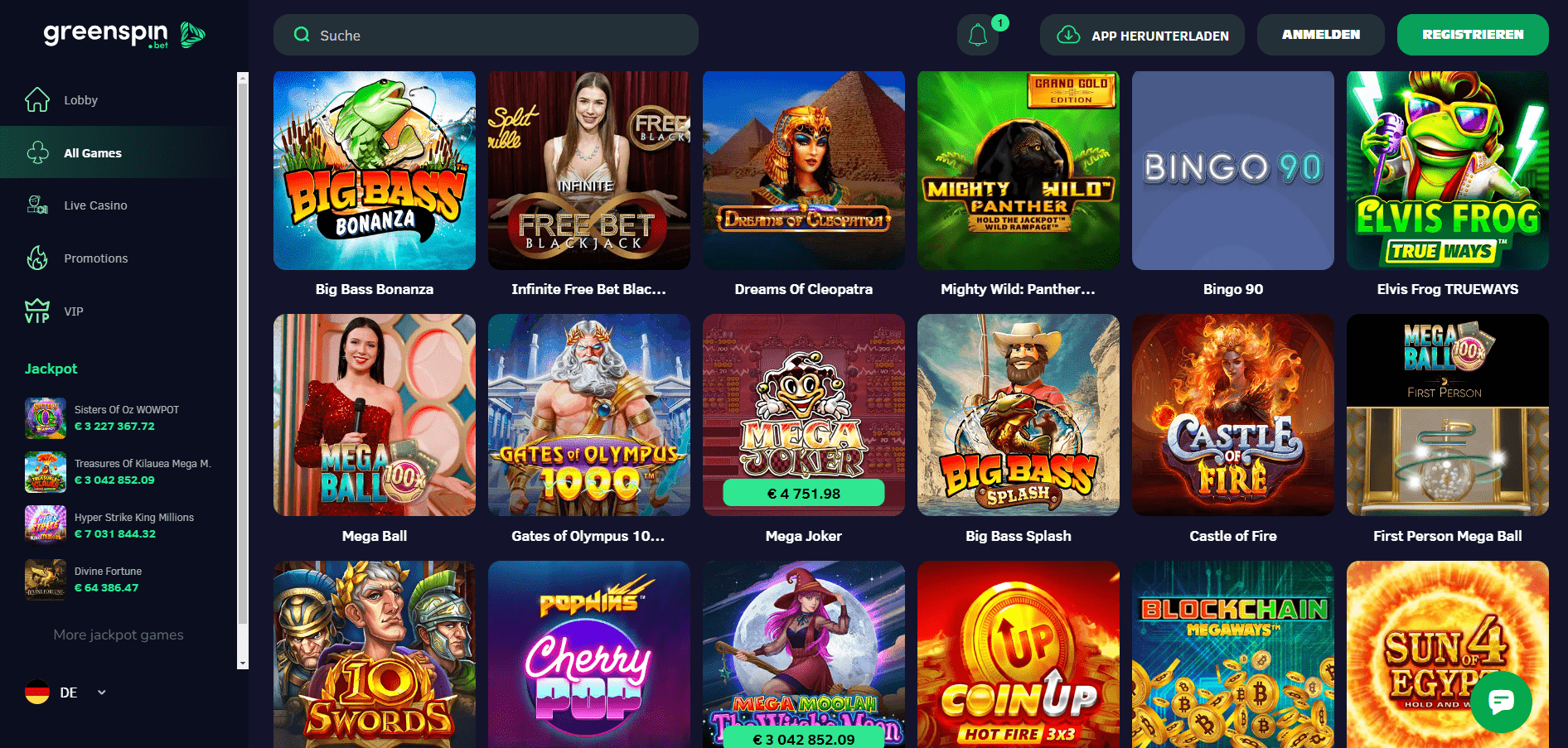 Greenspin bet Games