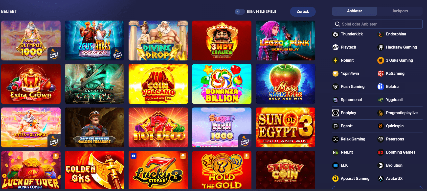 Legzo Casino Games