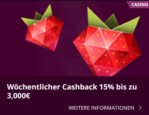 Malina Casino Cashback Bonus