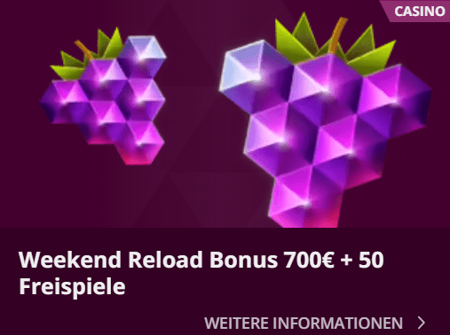 Malina Casino Wochenend Reload Bonus