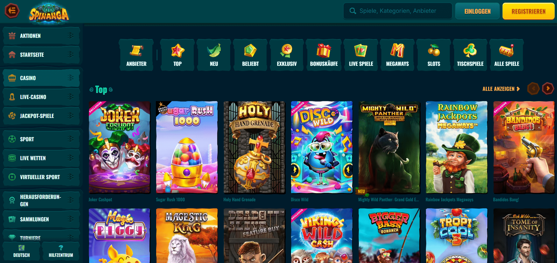 Spinanga Casino Games