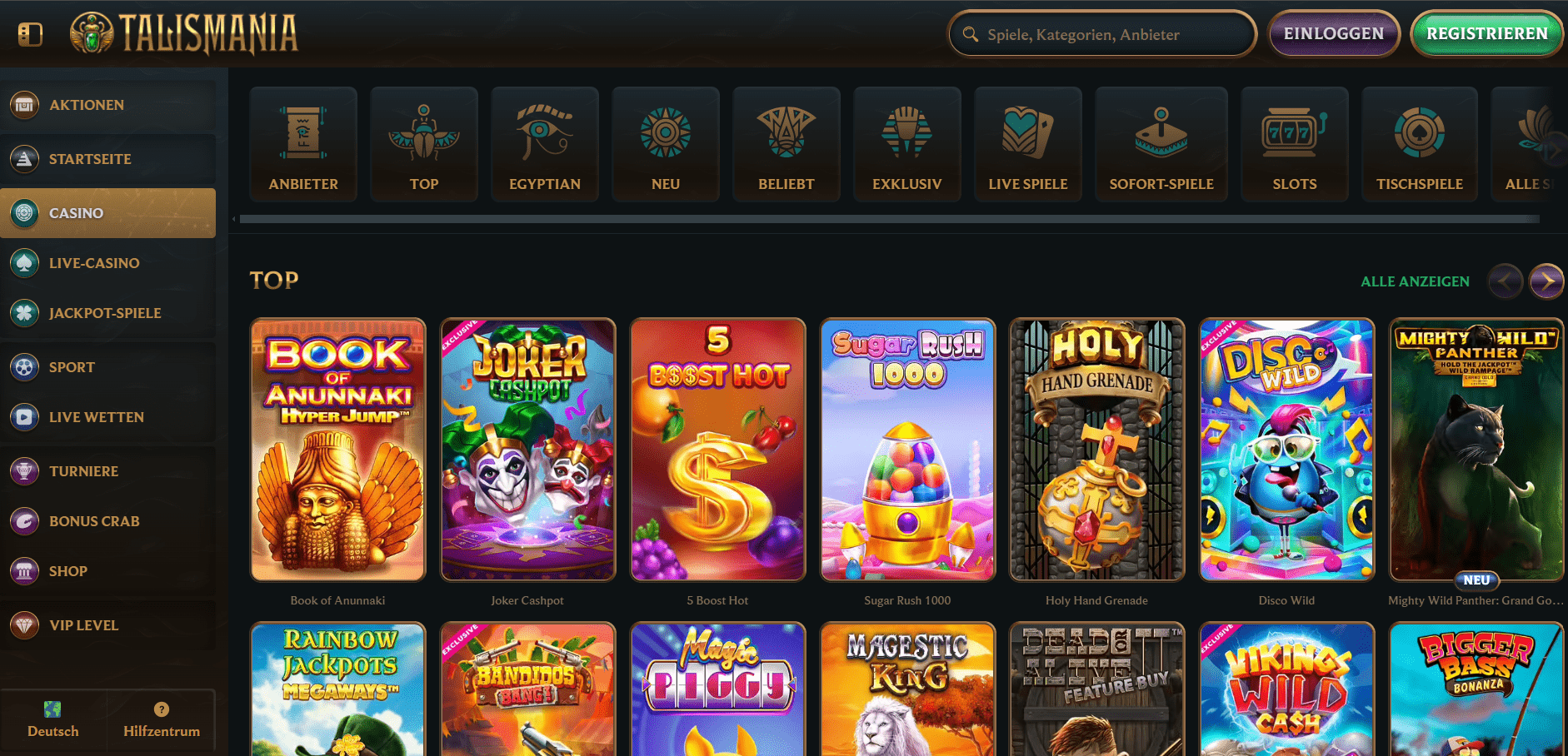 Talismania Casino Games