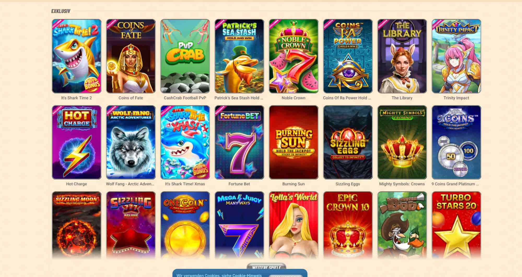 Vegasino exclusive slots