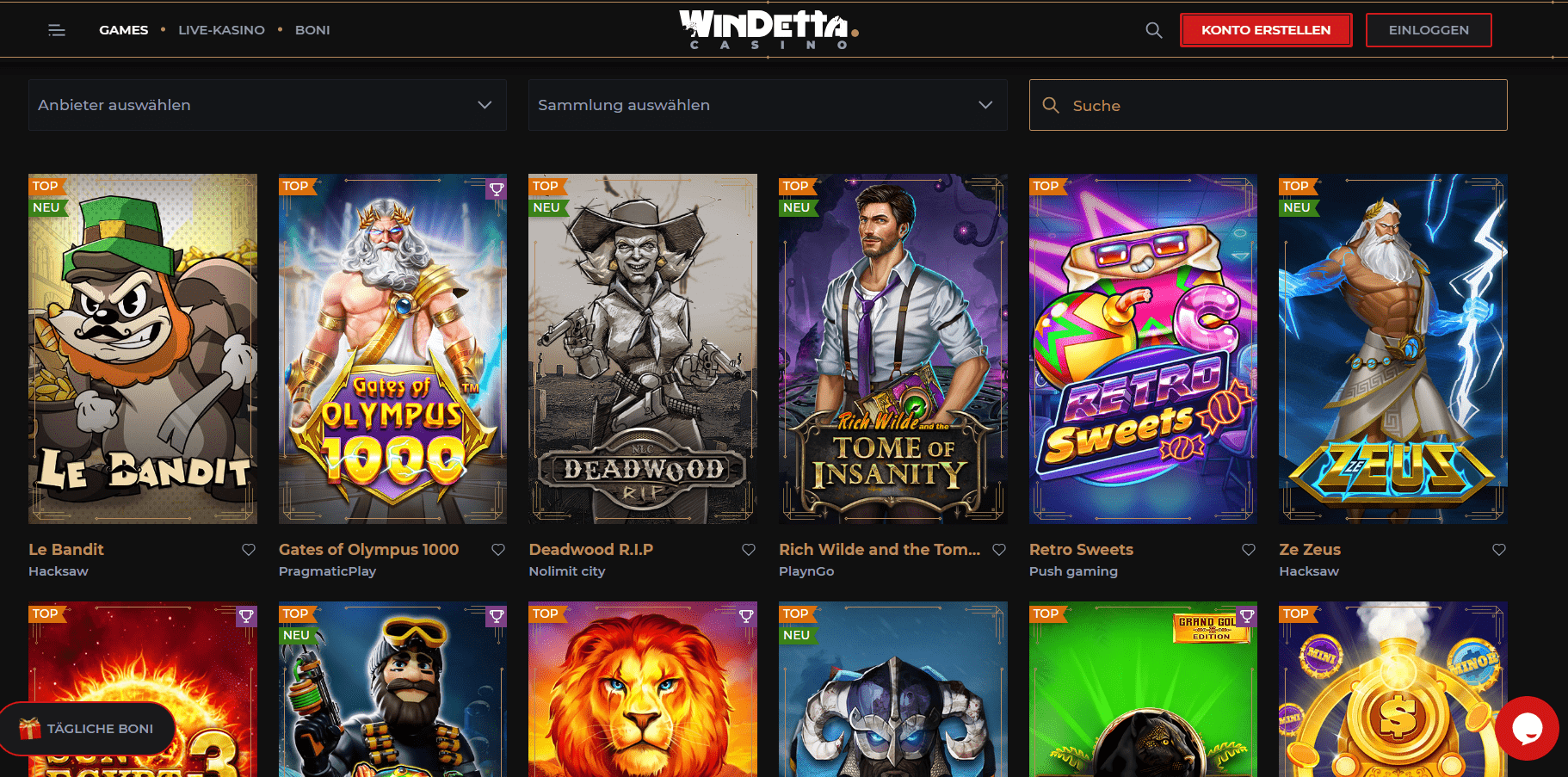 Windetta Casino Games