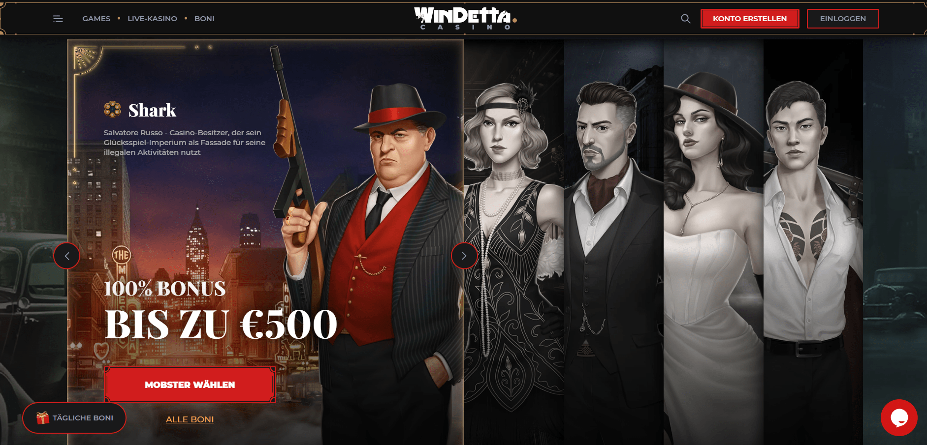 Windetta Casino Homepage