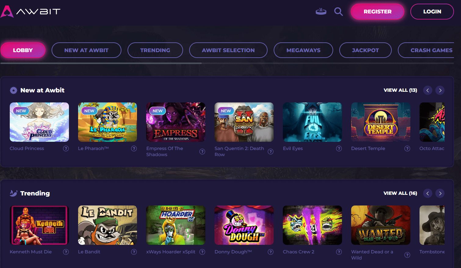 awbit casino games