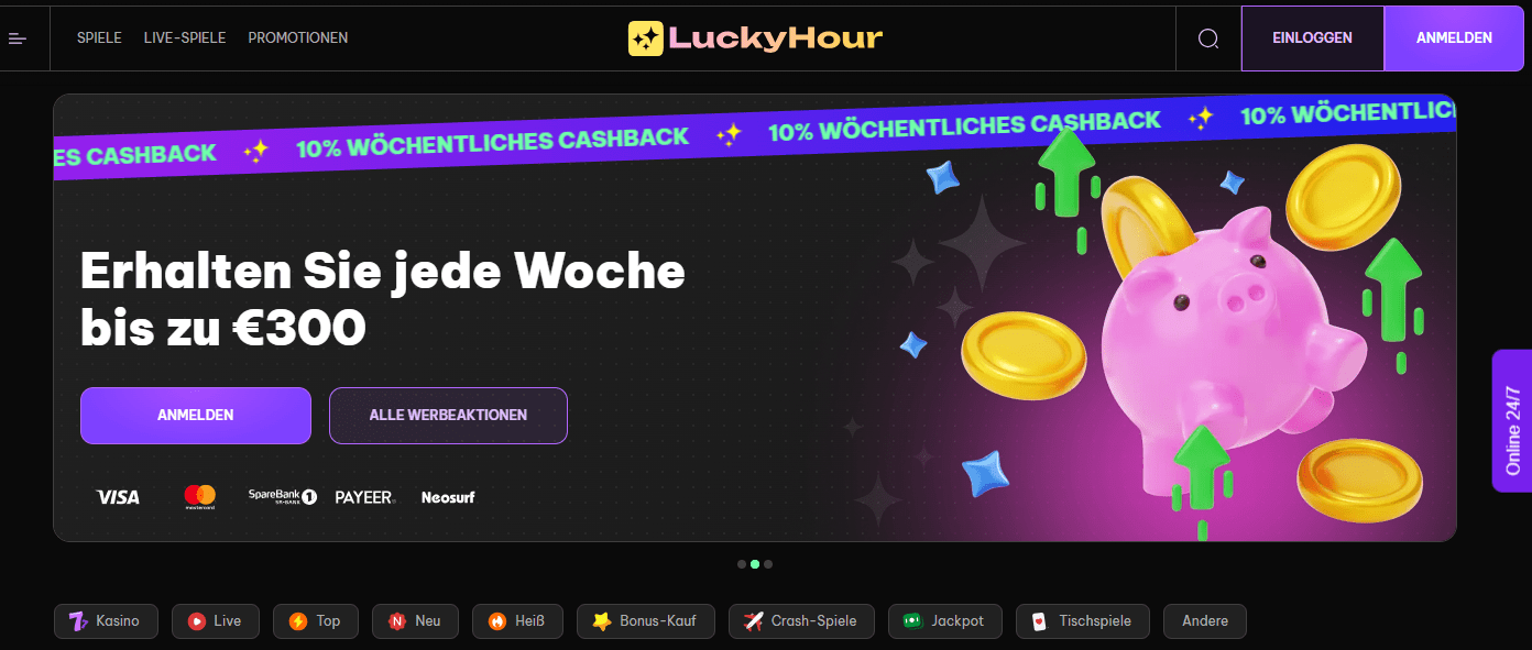 luckyhour casino main page 