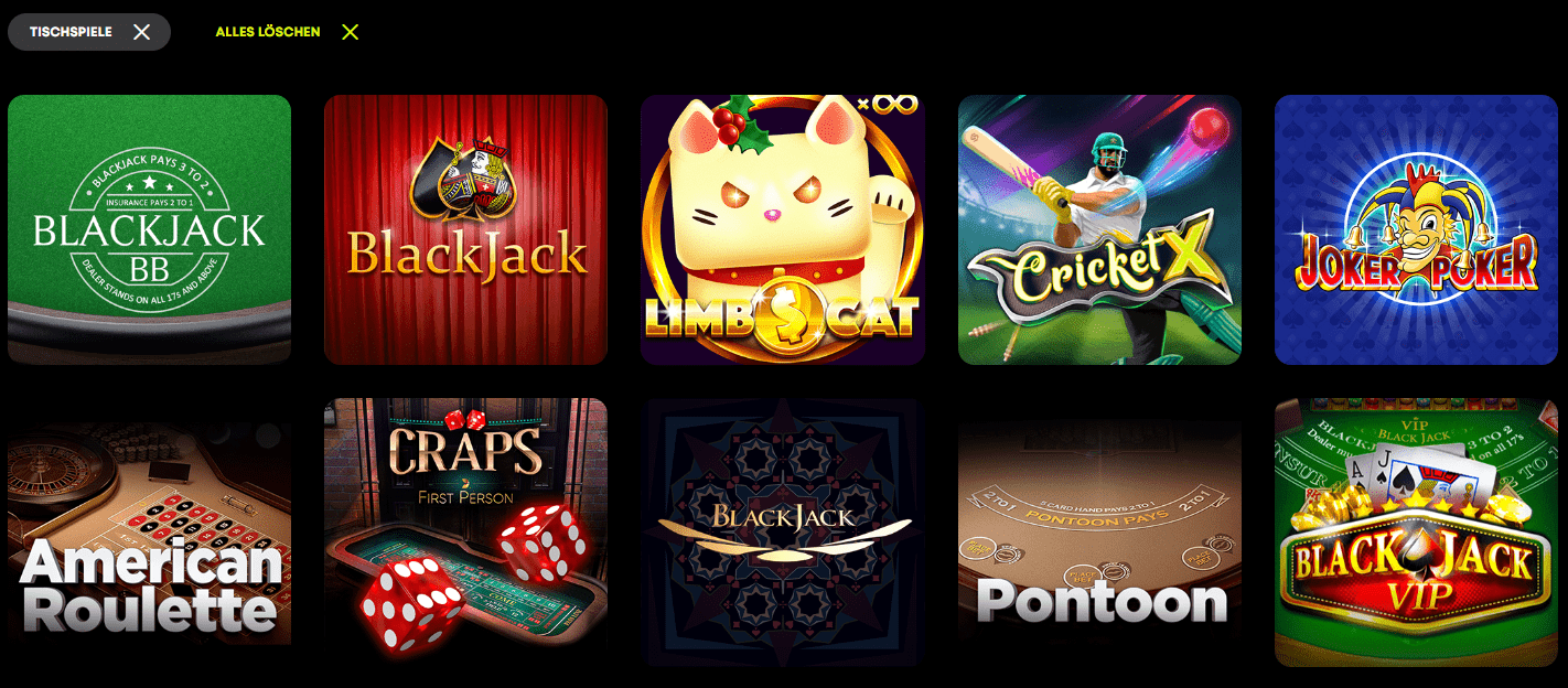 spin samurai casino table games