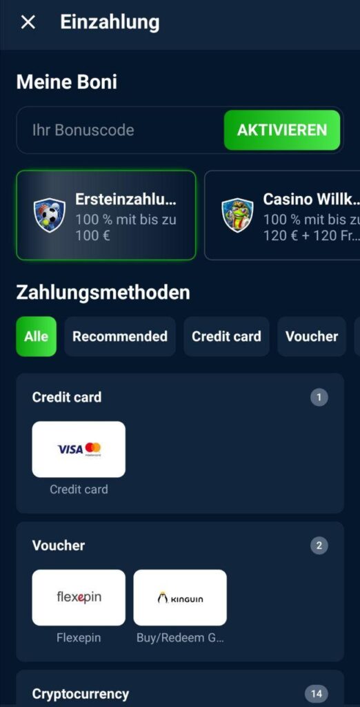 20bet deposit methods