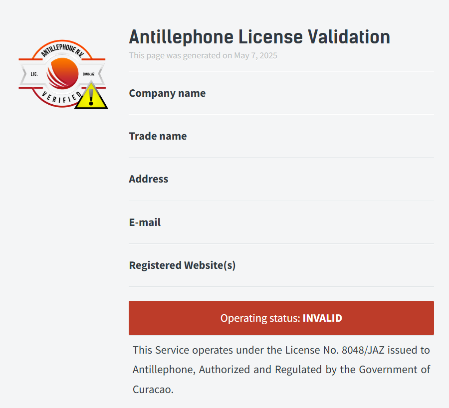 20bet license validation