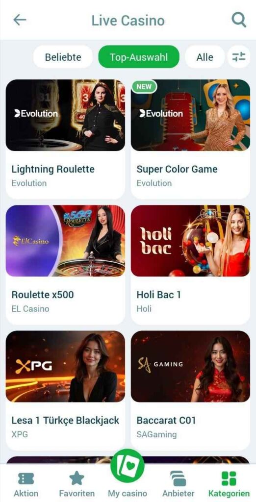 22bet live casino