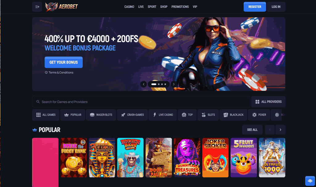 aerobet main page