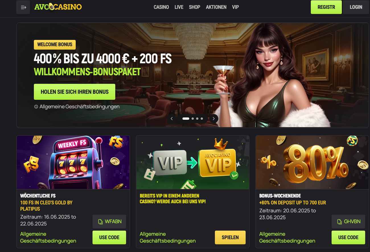 avocasino main page