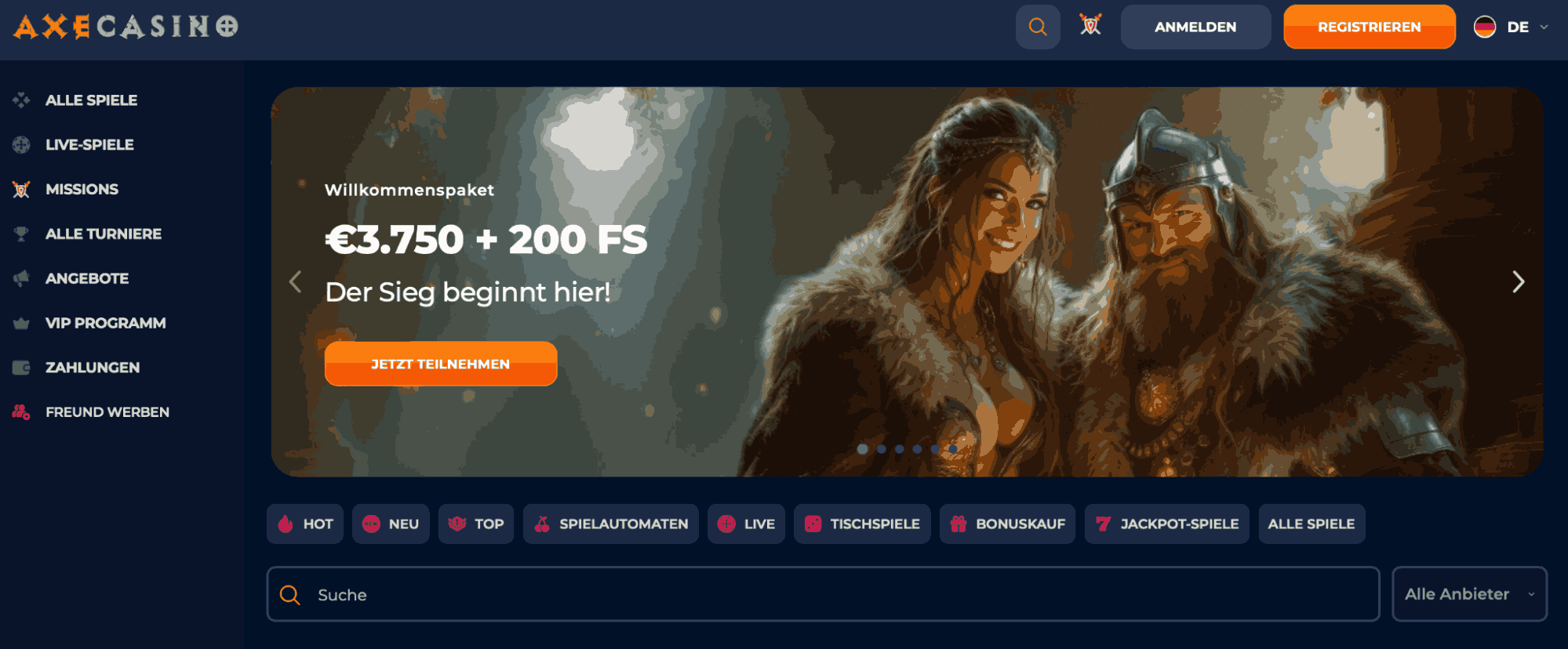 axe main page