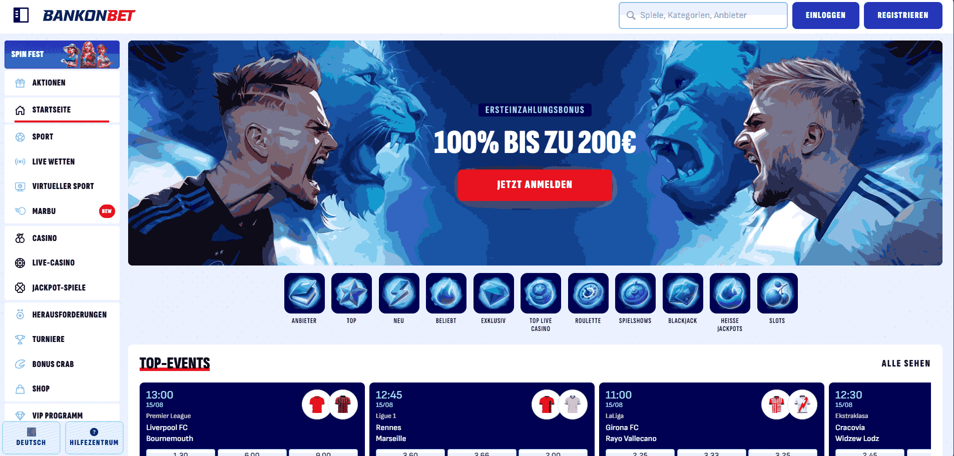 bankonbet main page
