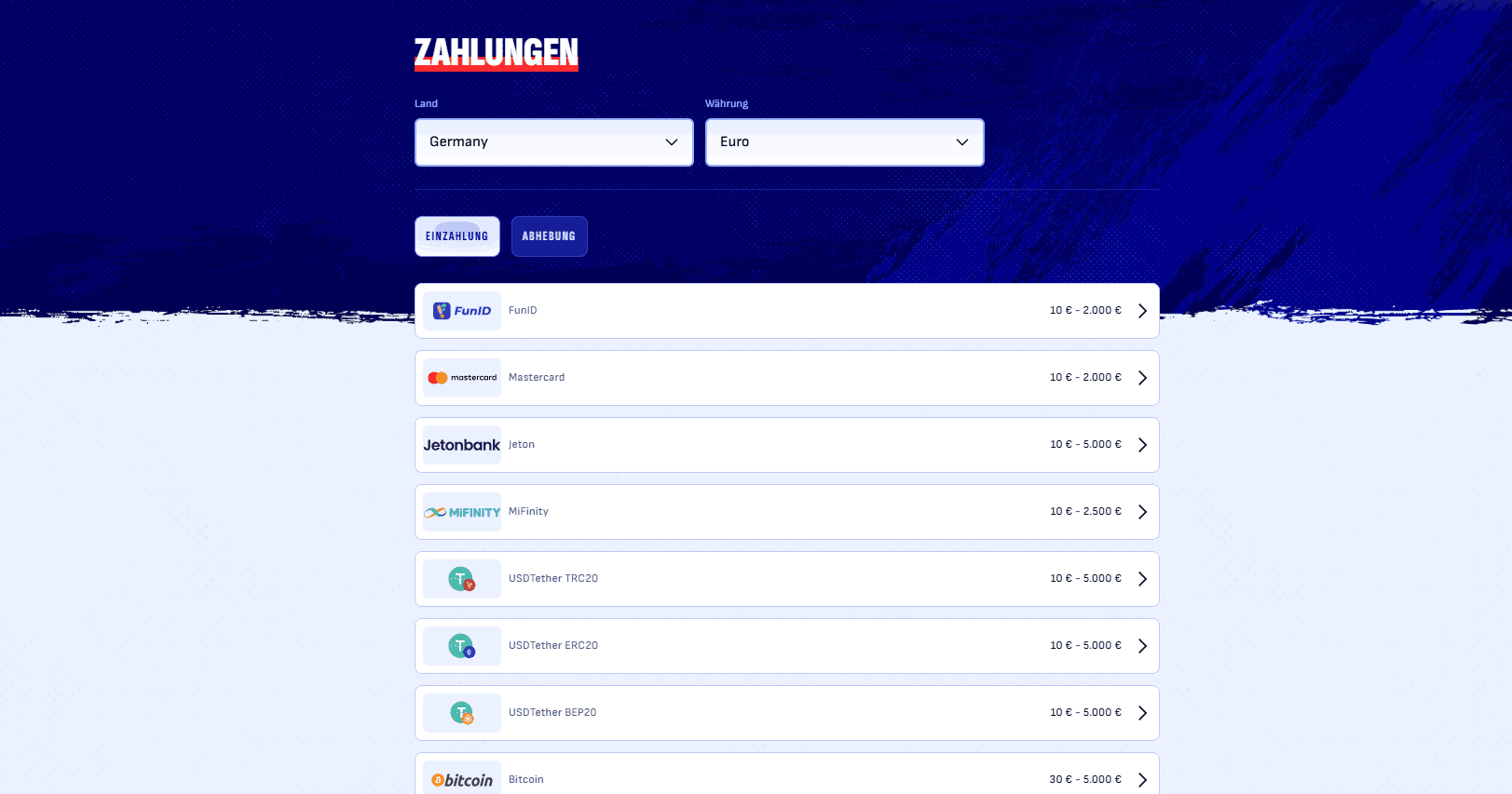 bankonbet payment methods
