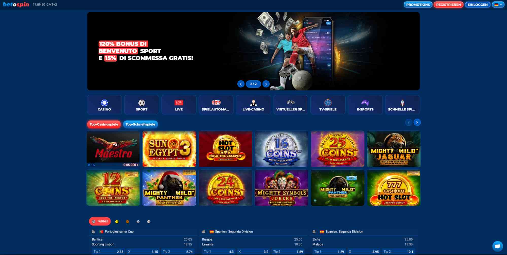 betospin casino main page