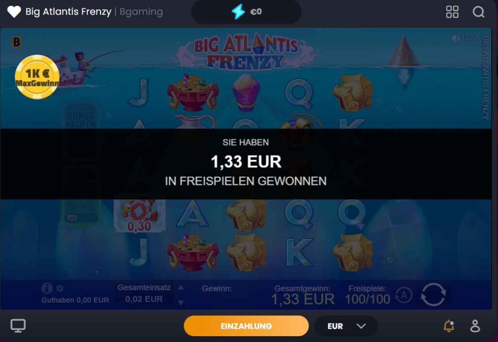 big atlantis frenzy freespin