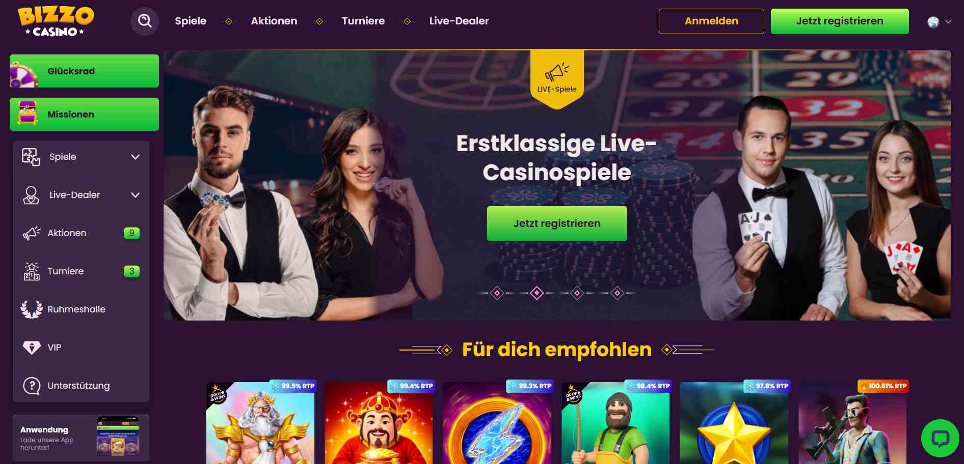 bizzo main page