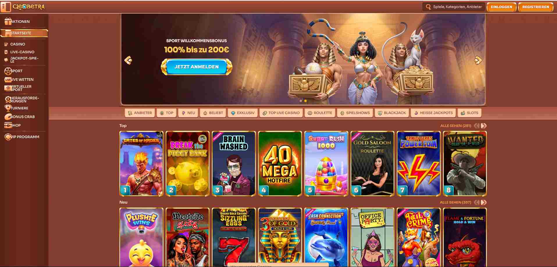 cleobetra main page