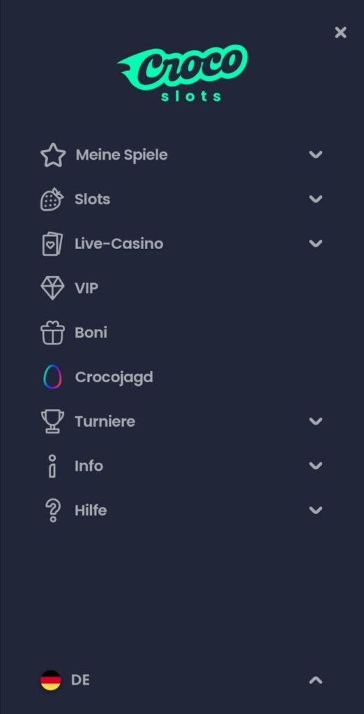 crocoslots menu