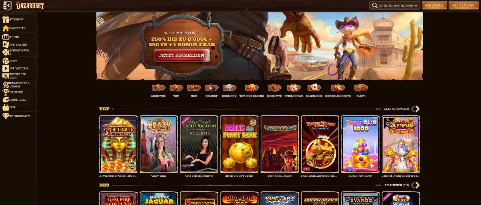 dazardbet main page