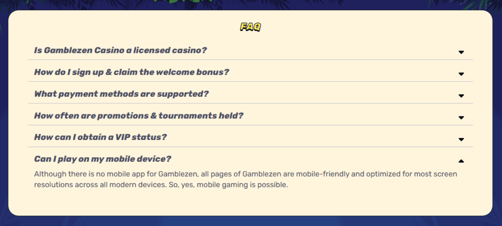 gamblezen faq