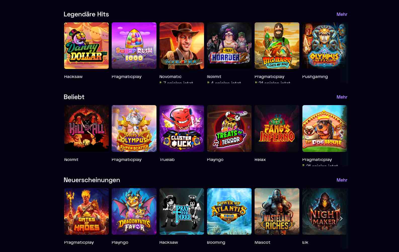 immerion casino top games