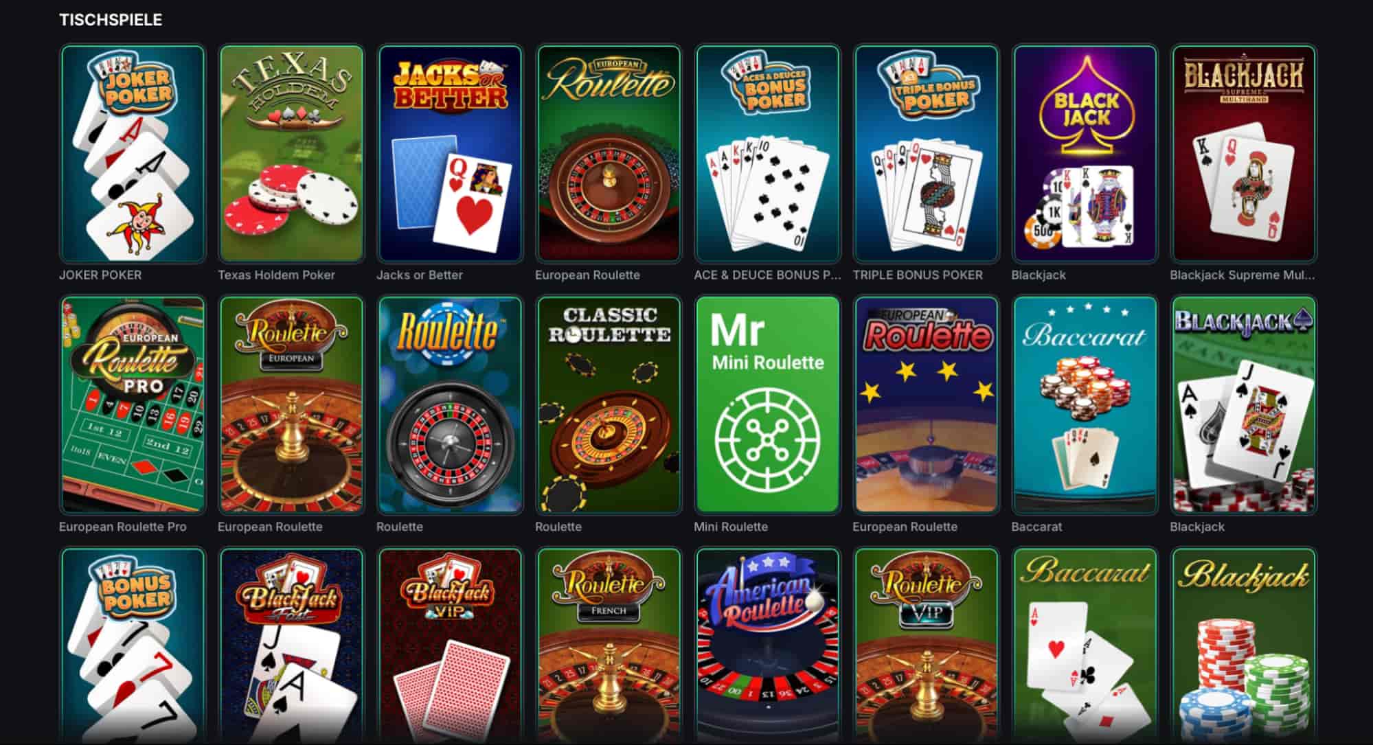 kinbet table games