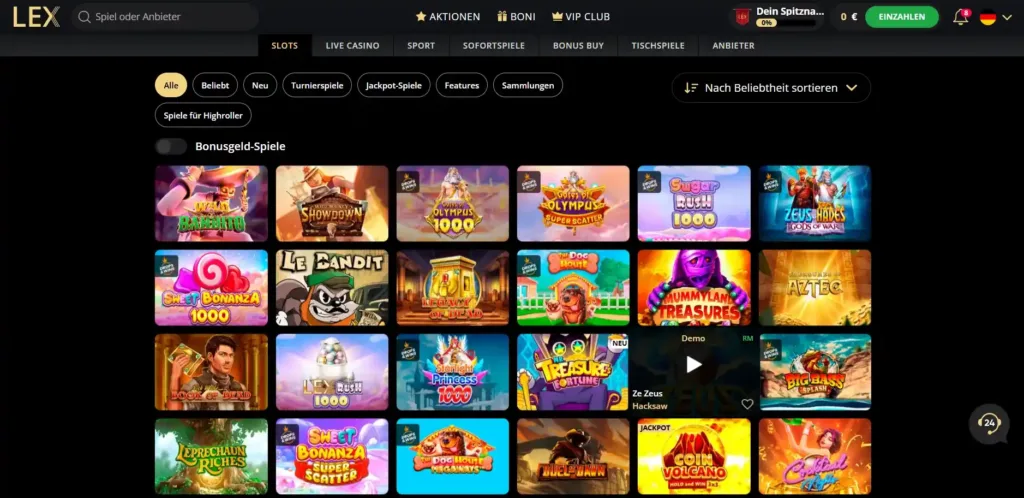 lex casino games