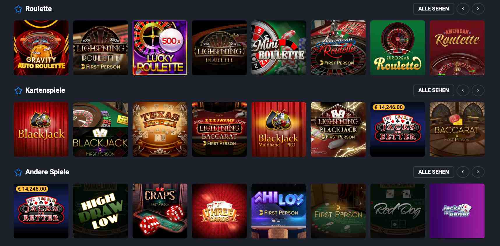 lucky hunter table games