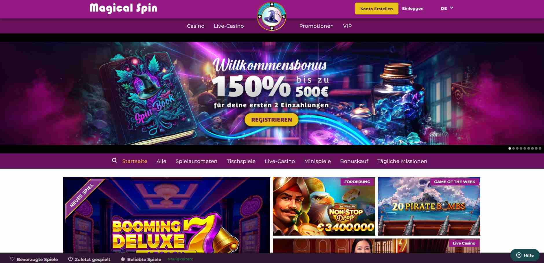 magical spin main page