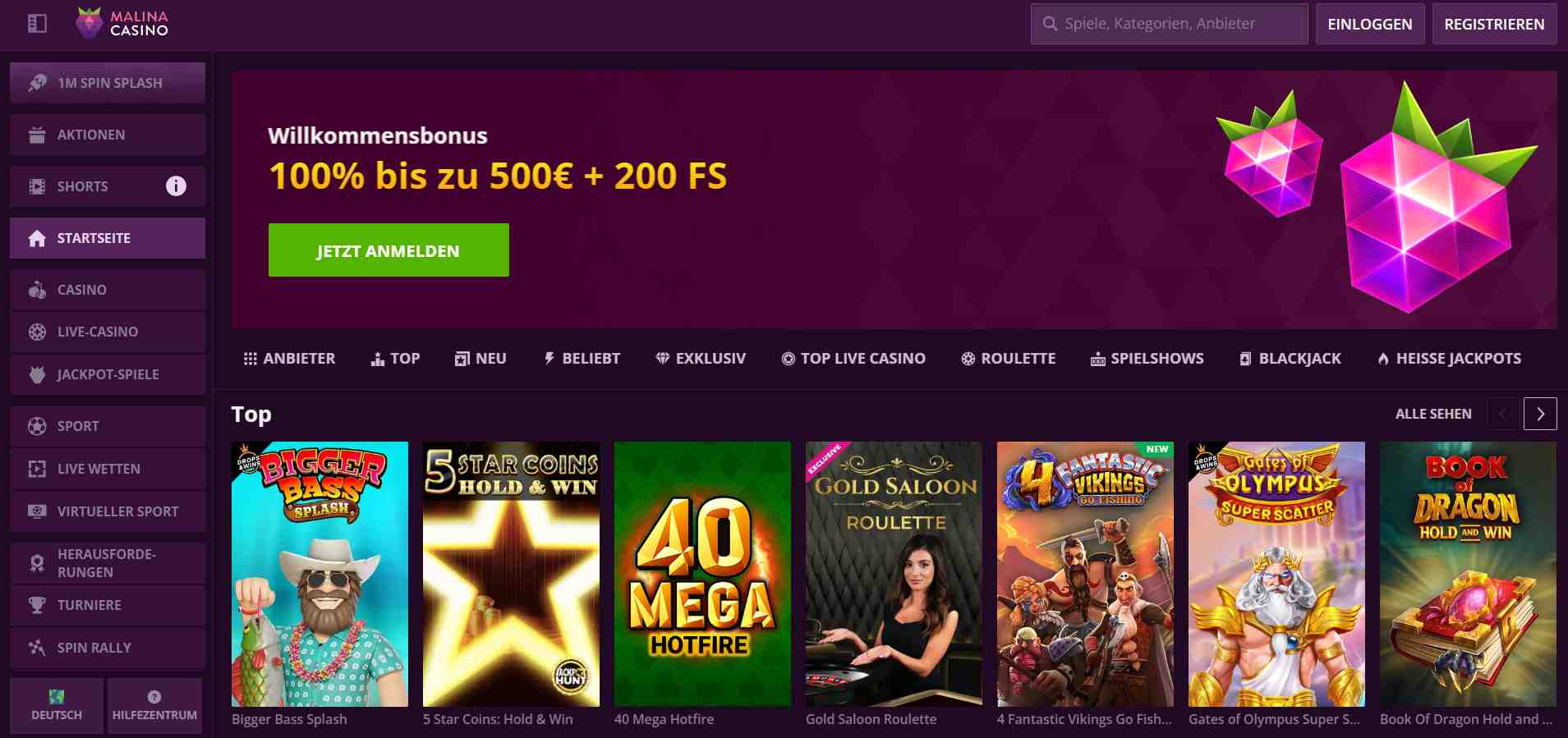 malina main page