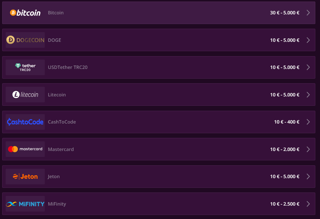 malina payment methods