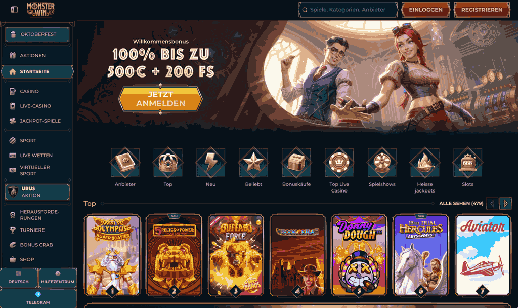 monsterwin main page
