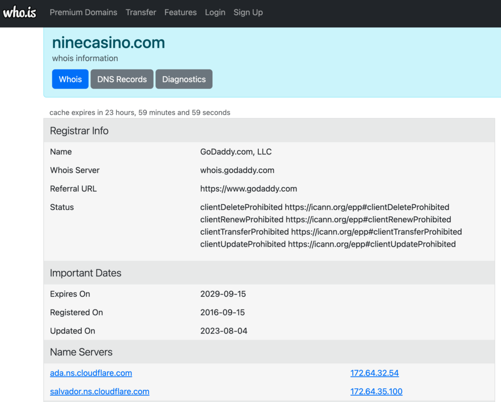 nine casino info