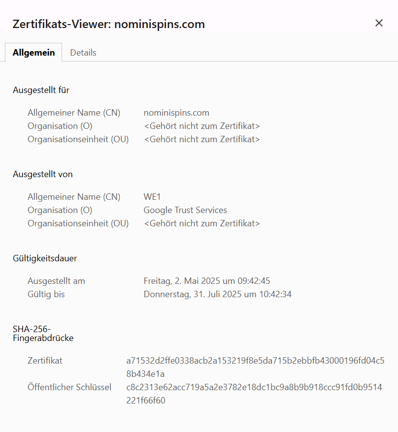 nomini certificate