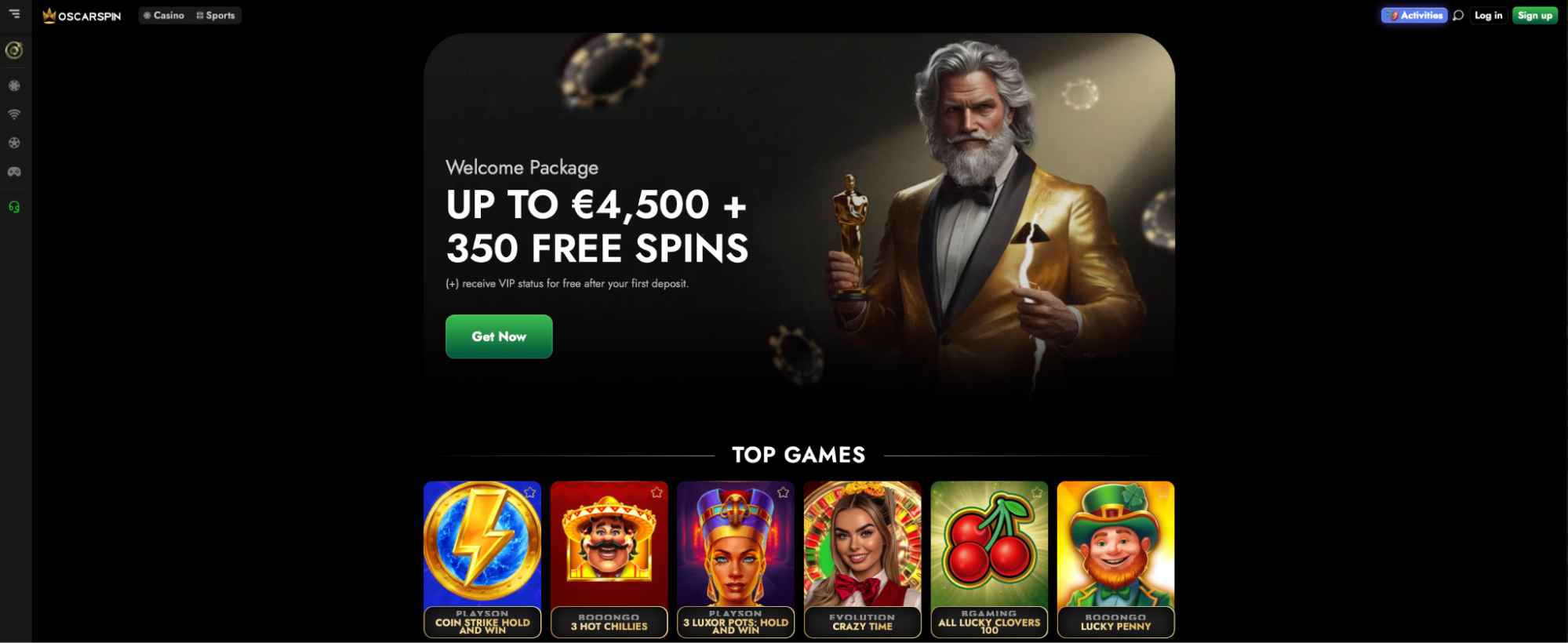 oscarspin casino main page