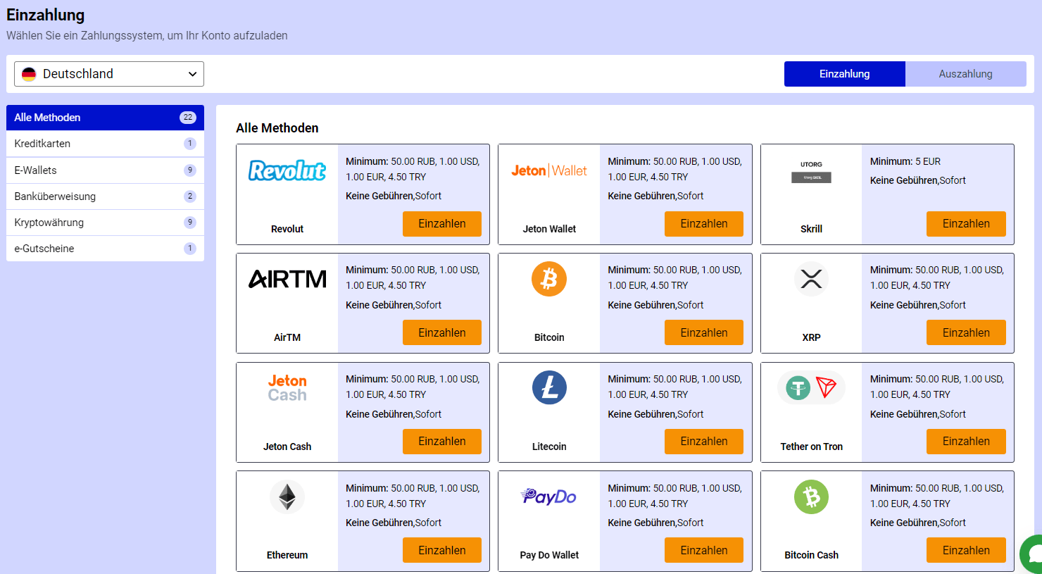 paripesa deposit methods