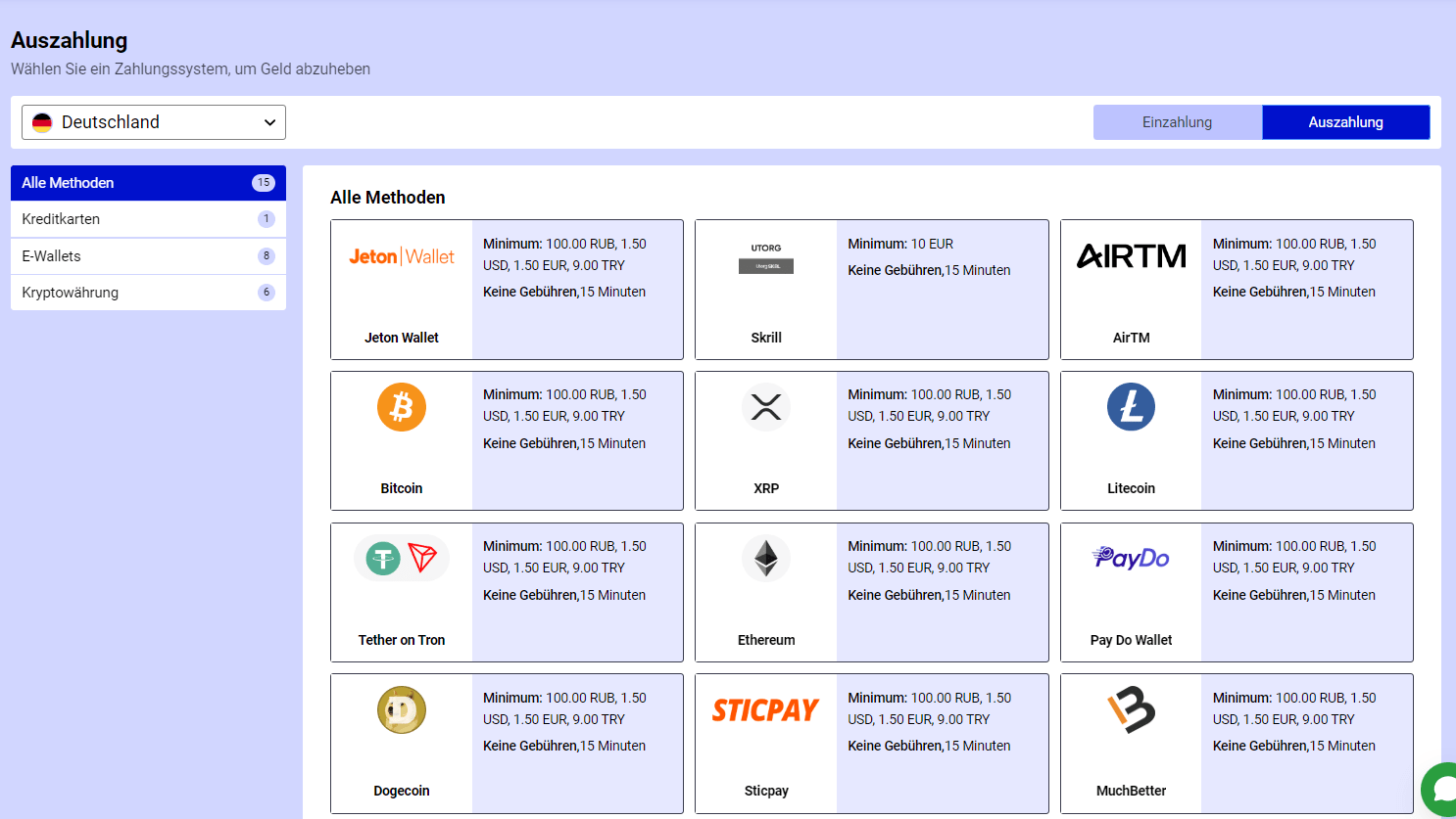 paripesa withdrawal methods